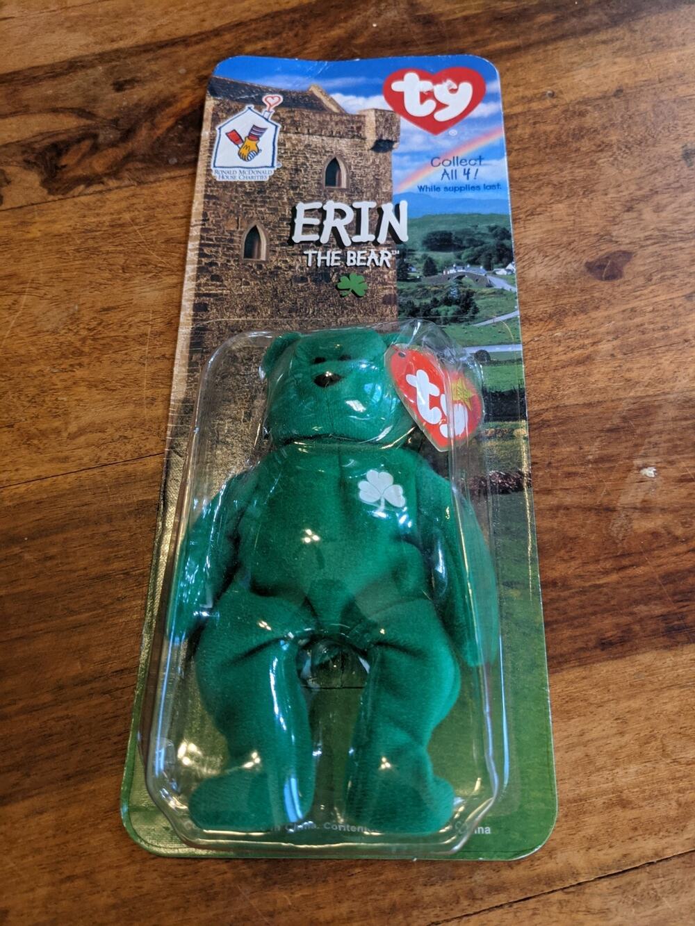 Erin The Bear - McDonald's Ty Beanie Baby New in Sealed Package POSSIBLE ERRORS?